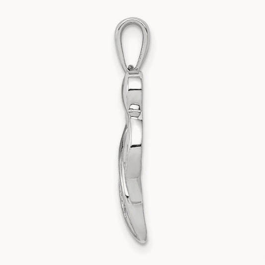 Diamond MOM Heart Pendant, 14K White Gold