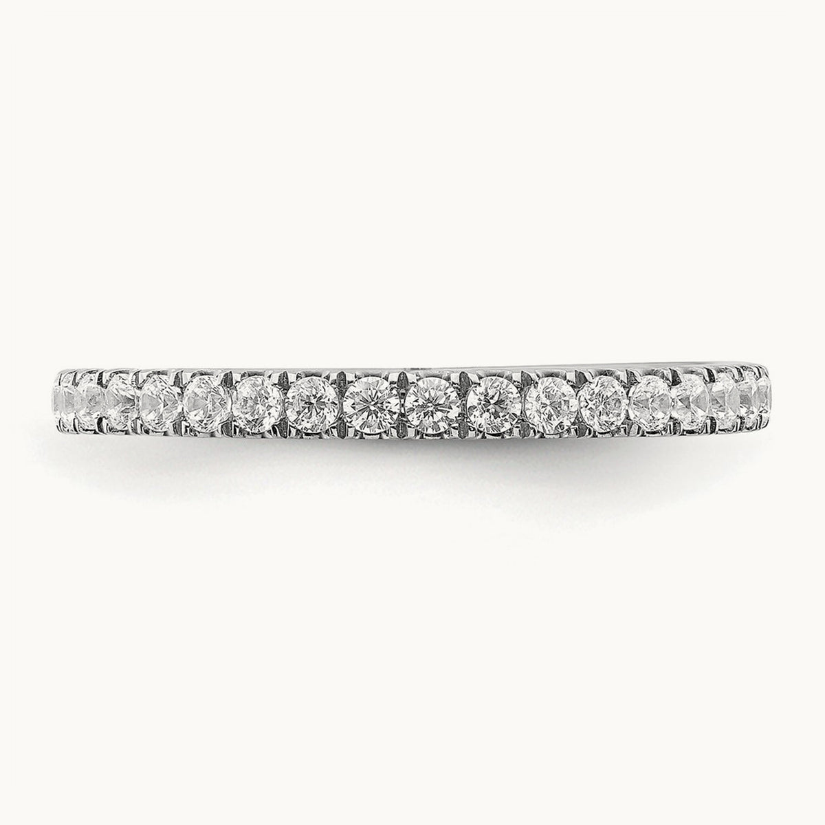 Scalloped Pavé Band — 14K White Gold, 7