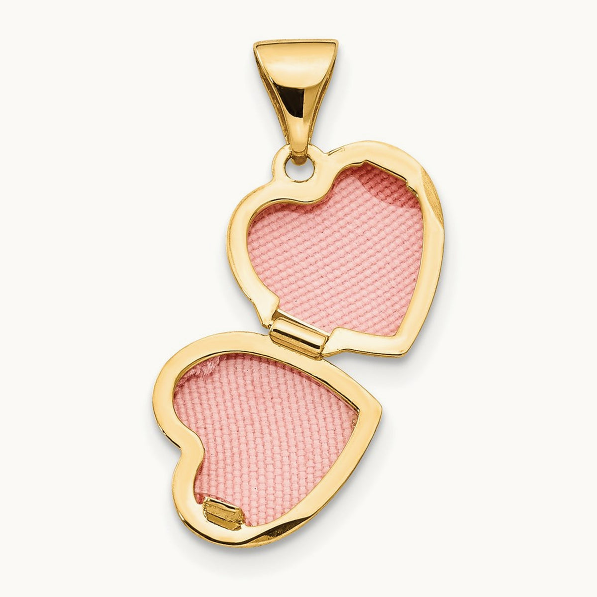 Scroll Border Heart Locket, 10mm, 14K
