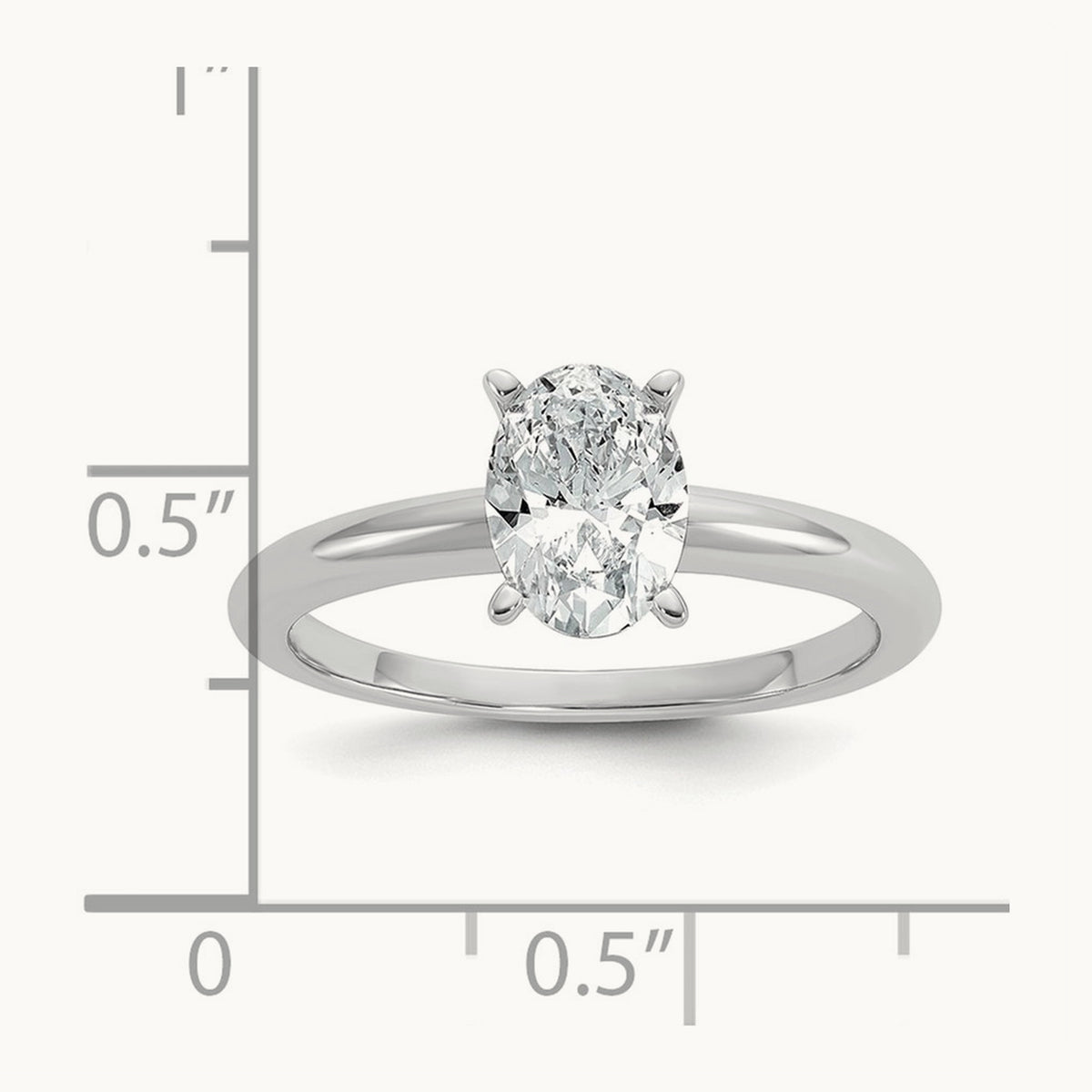 Oval 8X Ring, 1.00 ct tw Lab-Grown Diamond — 14K White Gold