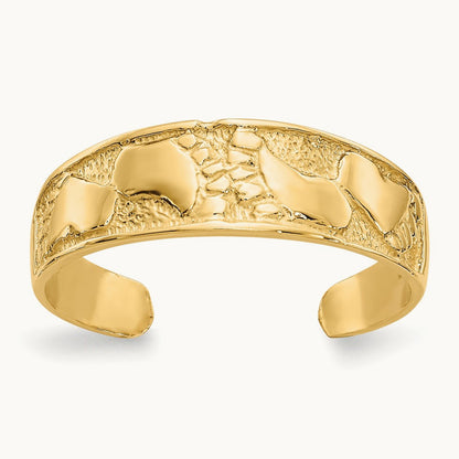 Footprints Toe Ring, 14K