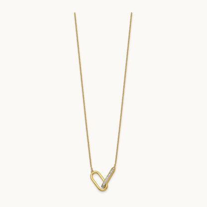 Polished Diamond Link Fashion Necklace, 14K