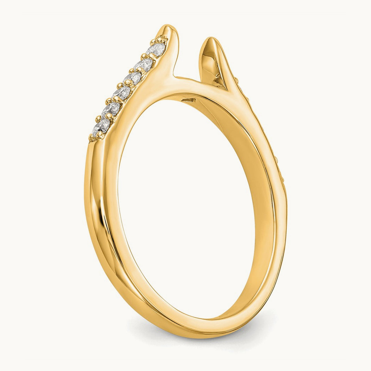 Semi-Mount Peg Engagement Ring, 0.15-0.25 ct tw Lab-Grown Diamond — 1/4 ct, VS/SI (Great), 14K Yellow Gold