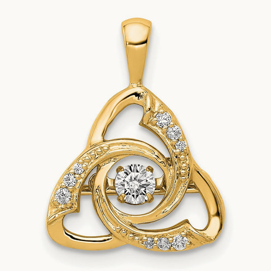 Vibrant Celtic Pendant, 0.20 ct tw Lab-Grown Diamond — 14K Yellow Gold