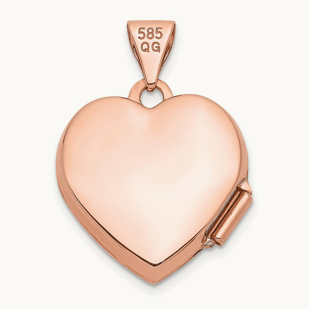 Textured Double Heart Scroll Design Heart Locket, 15mm, 14K Rose Gold
