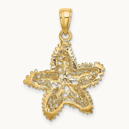 Starfish Filigree Charm — 14K Yellow Gold