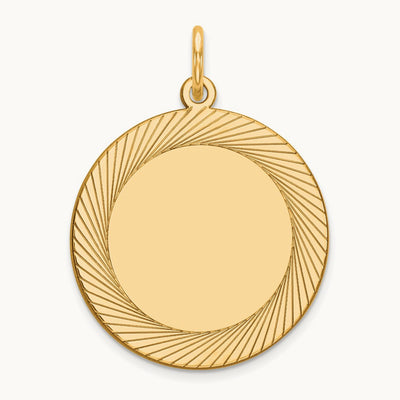 Etched Design .027 Gauge Circular Engravable Disc Charm — 25mm