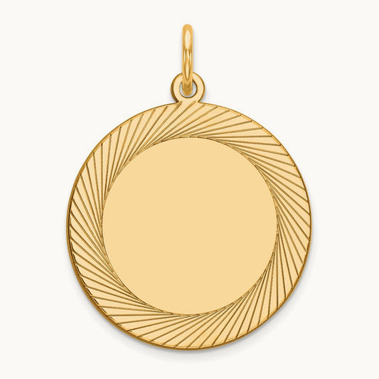 Etched Design .027 Gauge Circular Engravable Disc Charm — 25mm