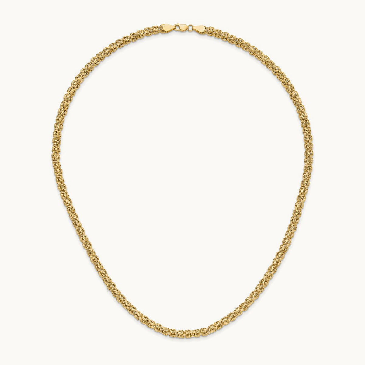 Polished Fancy Byzantine Link Necklace, 14K