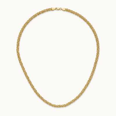 Polished Fancy Byzantine Link Necklace, 14K