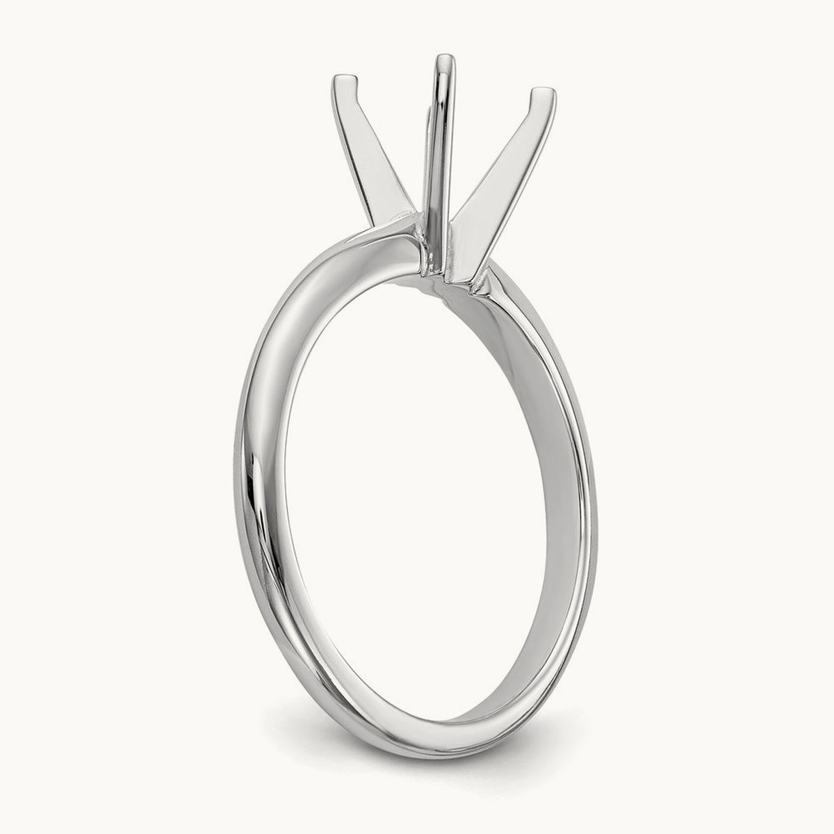 1/8ct. Lightweight 4-Prong Solitaire Ring Mounting, 14K White Gold