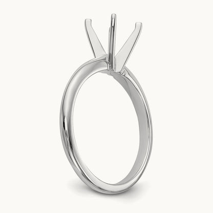 1/8ct. Lightweight 4-Prong Solitaire Ring Mounting, 14K White Gold