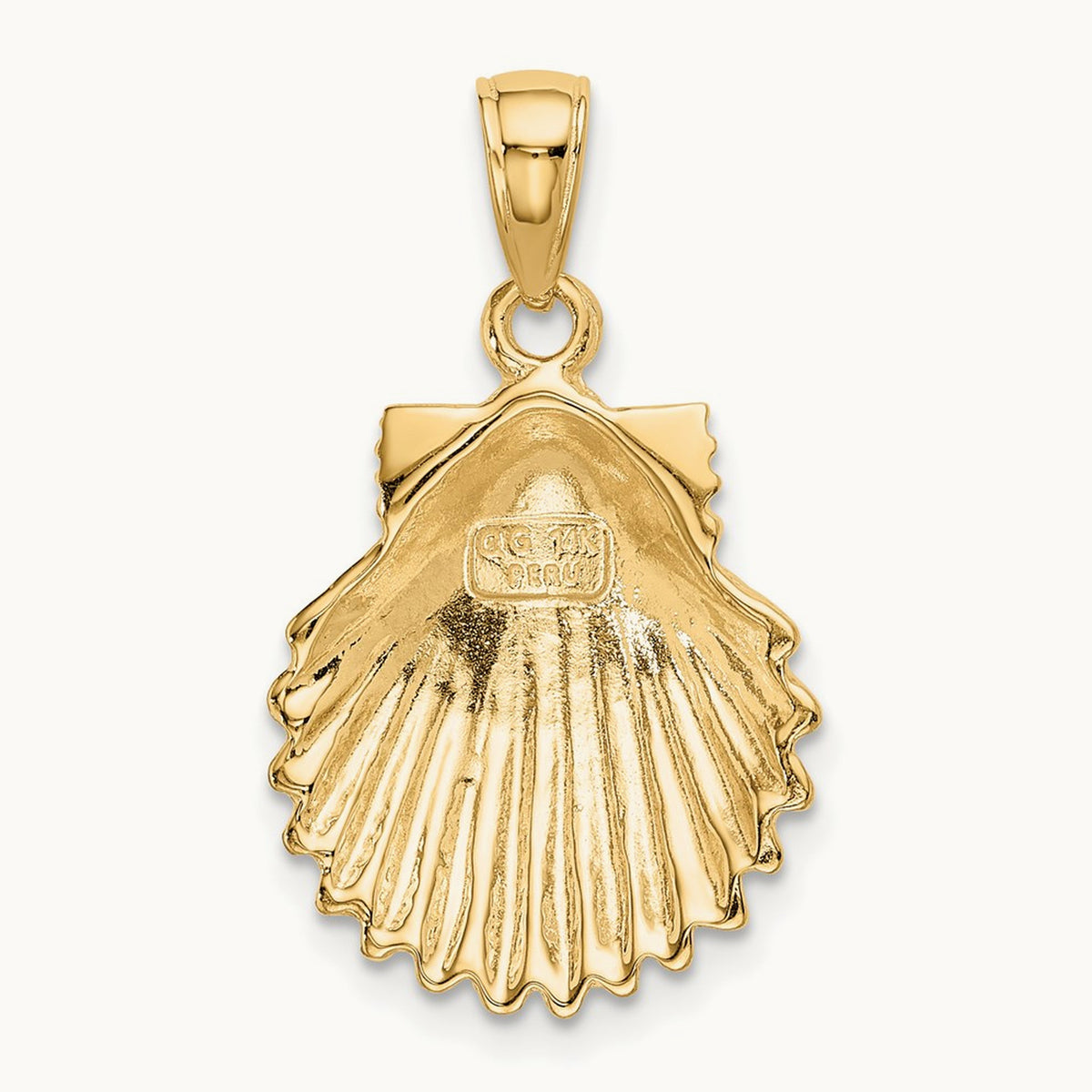 Scallop Shell Pendant, 14K