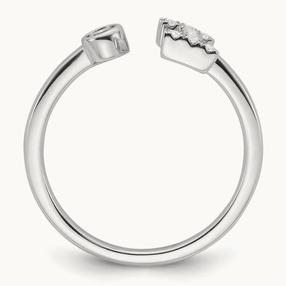 Initial I Adjustable Ring, 0.15 ct tw Lab-Grown Diamond