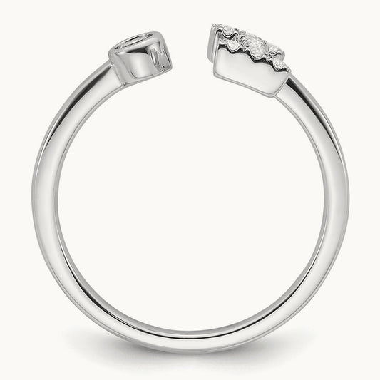 Initial I Adjustable Ring, 0.15 ct tw Lab-Grown Diamond