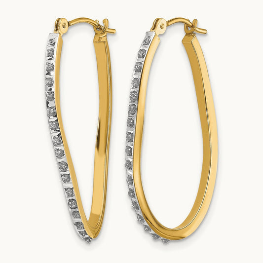 Diamond Fascination Diamond Dust/Accent Twist Hoop Earrings, 14K