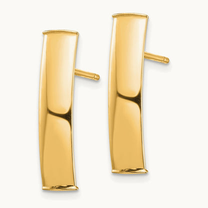 Polished Post Earrings — 14K Yellow Gold