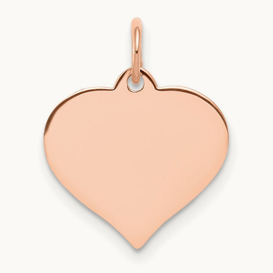 Heart Disc Charm, 14K Rose Gold