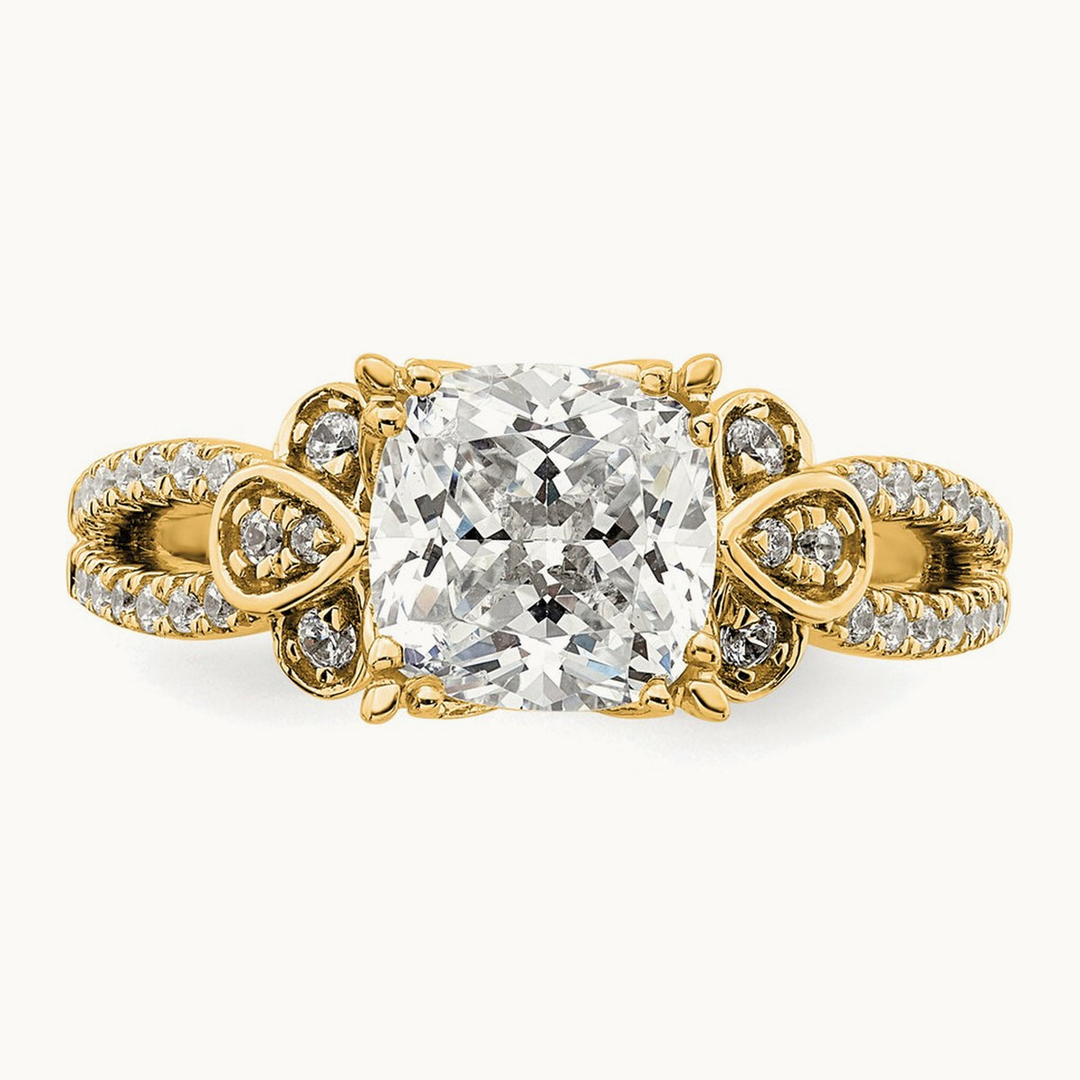 Cushion Split Shank Semi-Mount Engagement Ring — 2 ct, 7