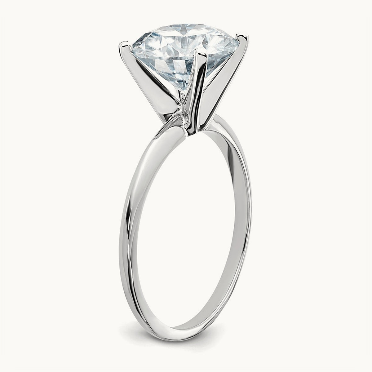 Round Solitaire Engagement Ring, 3.00 ct tw Lab-Grown Diamond — 14K White Gold