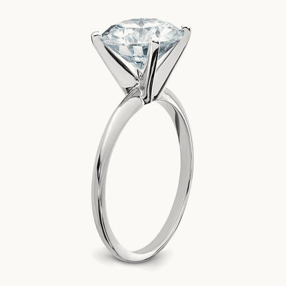 Round Solitaire Engagement Ring, 3.00 ct tw Lab-Grown Diamond — 14K White Gold