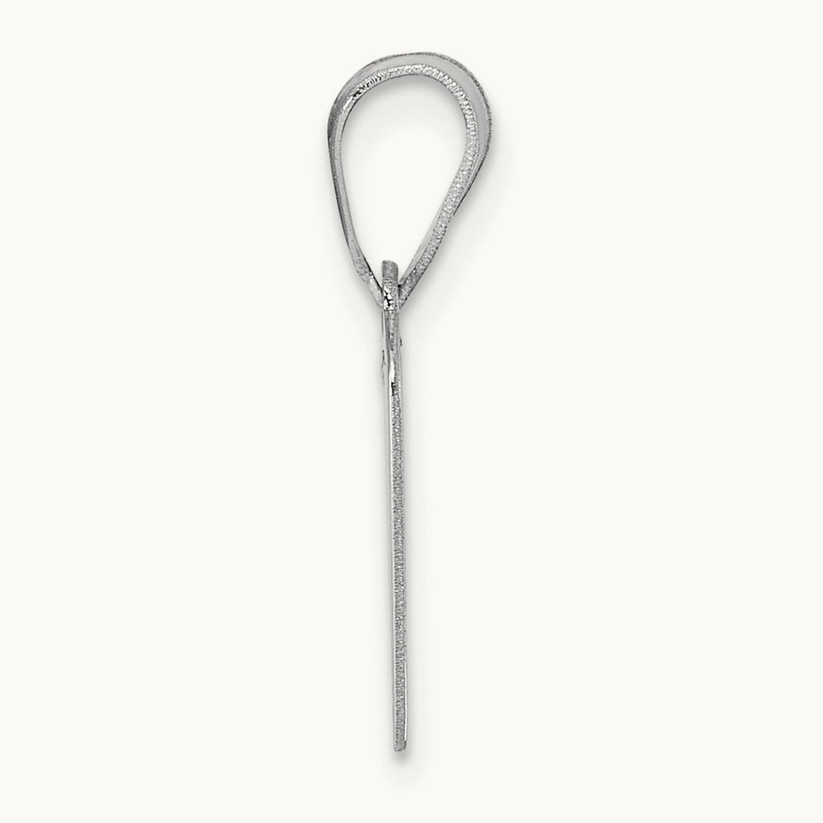 Polished Script Initial Pendant — 14K White Gold, V