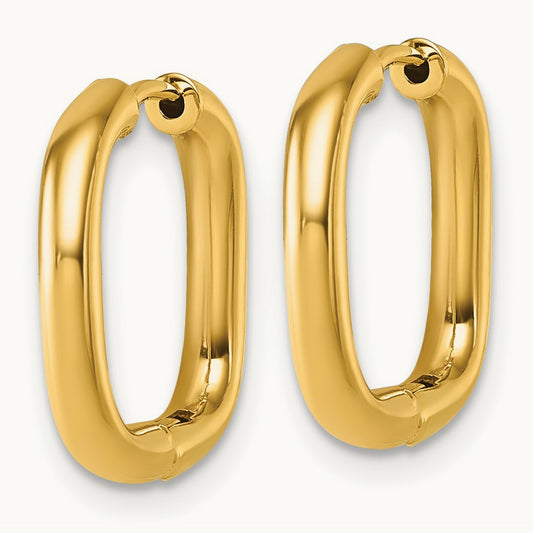 Polished Square Endless Hoop Earrings, 14K