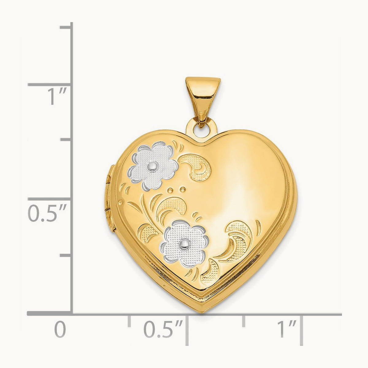 Floral Heart Locket — 14K Two-Tone Gold