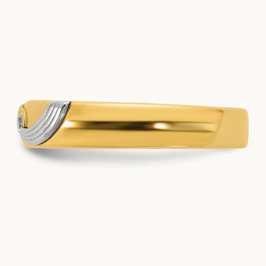 14ktt IB Goodman Mens Polished Complete 1/20ct Diamond Ring