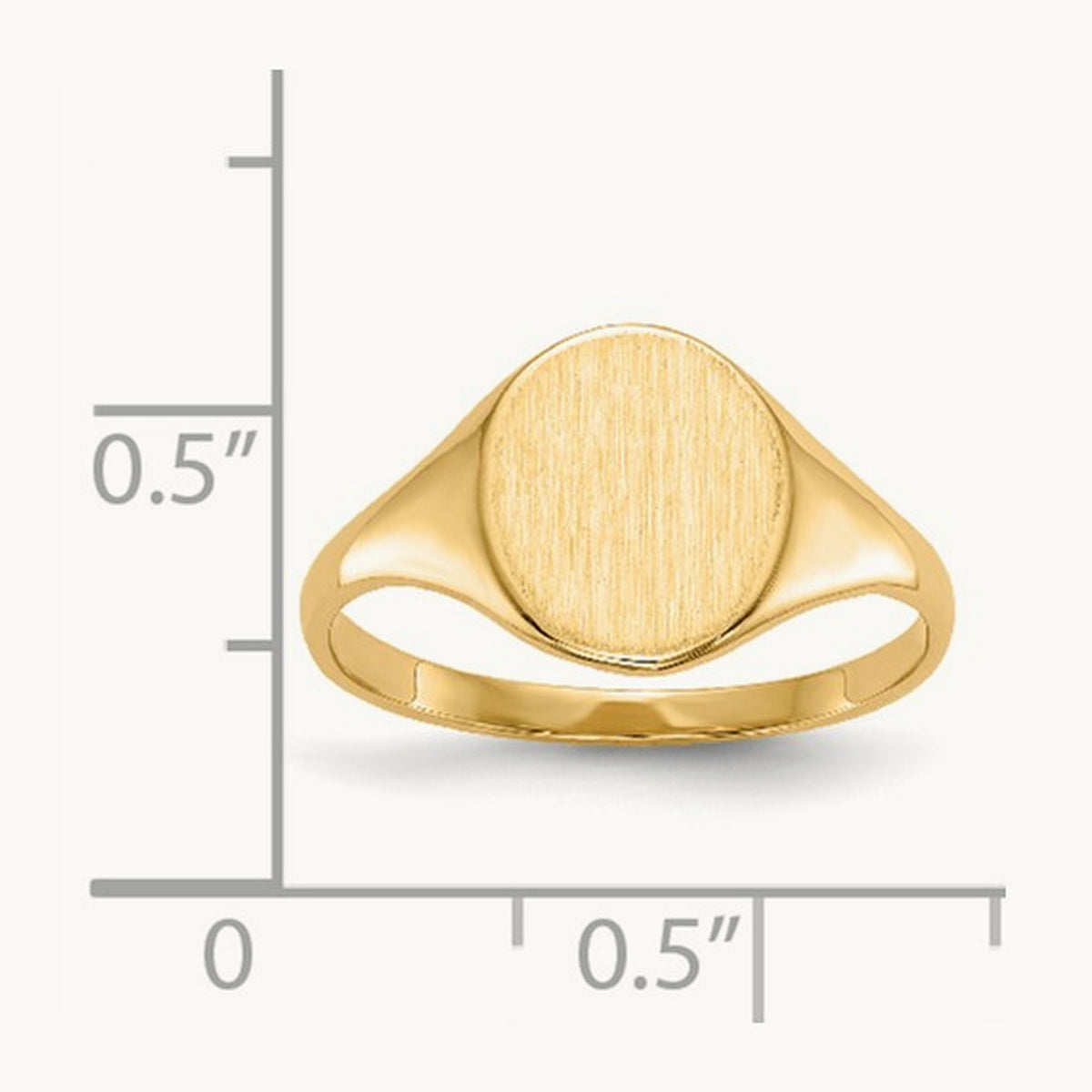 8.5x10. Open Back Signet Ring, 0mm, 14K