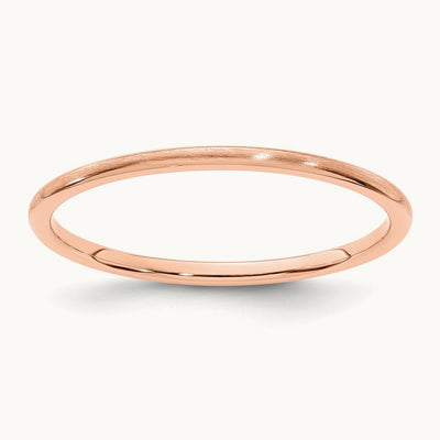 Half Round Satin Stackable Band — 14K Rose Gold