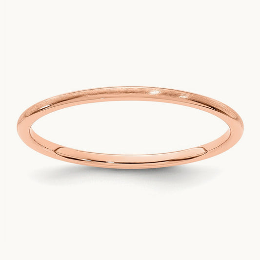 Half Round Satin Stackable Band — 14K Rose Gold