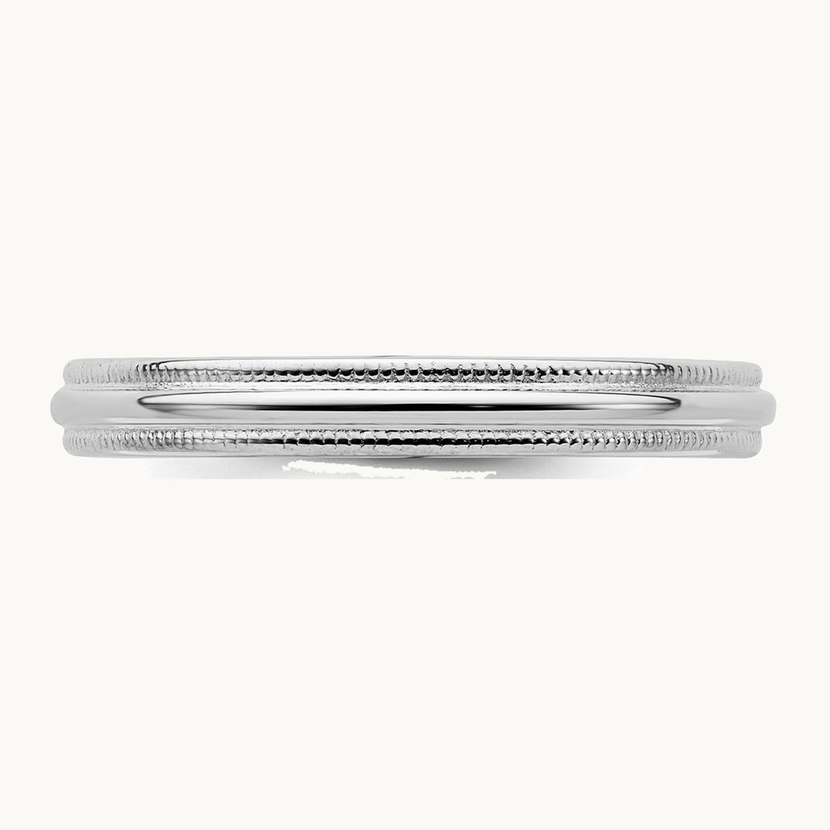 Rhodium-plated Comfort Fit Milgrain Band — photo set