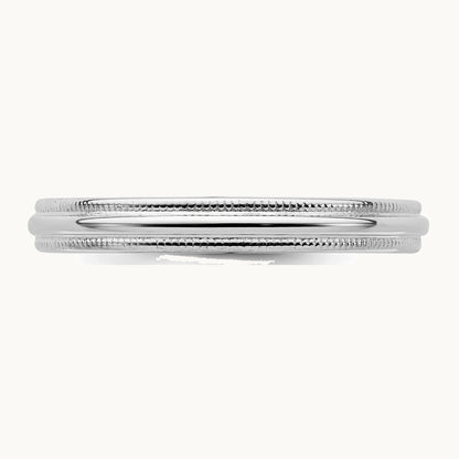 Rhodium-plated Comfort Fit Milgrain Band — photo set