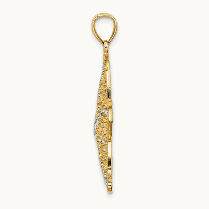 Starfish Filigree Charm, 14K with White Rhodium