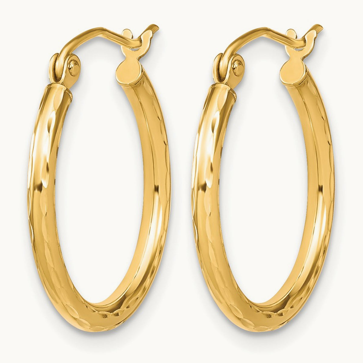 Textured Hinged Hoop Earrings — Leslie's — 20mm