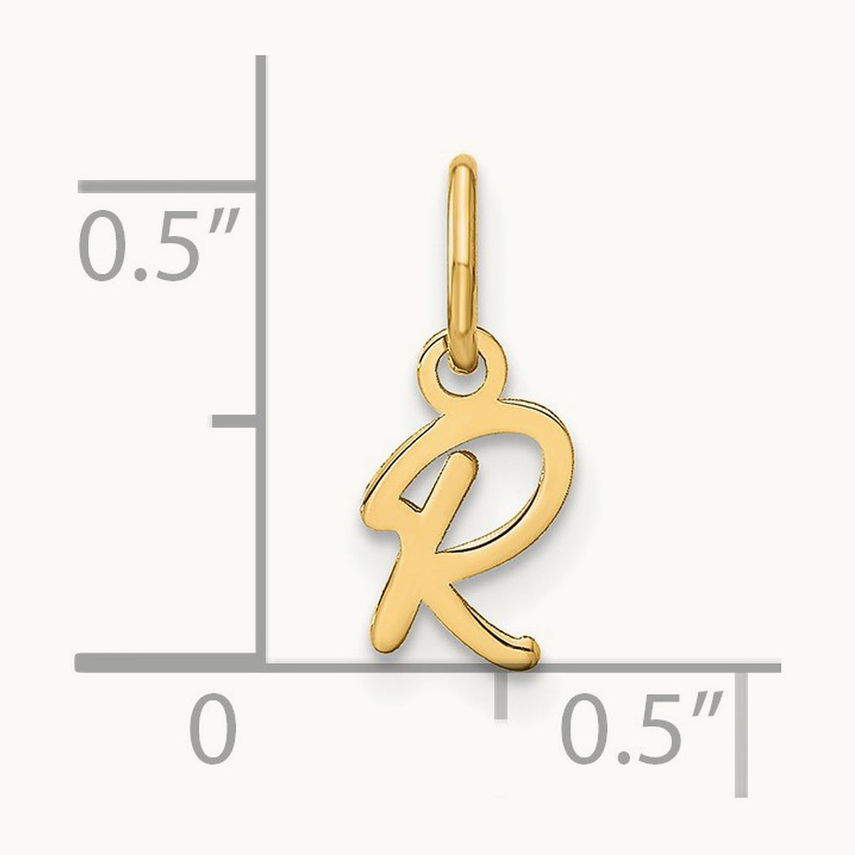 Upper case Initial Charm — 14K Yellow Gold, R