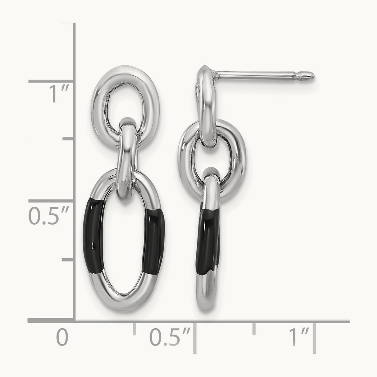 Rhodium-plated with Enamel Dangle Post Earrings, Sterling Silver — Leslie's