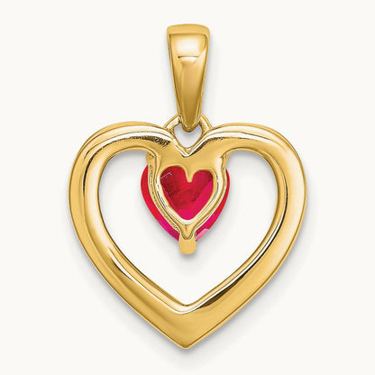 Ruby and Diamond Heart Pendant — photo set
