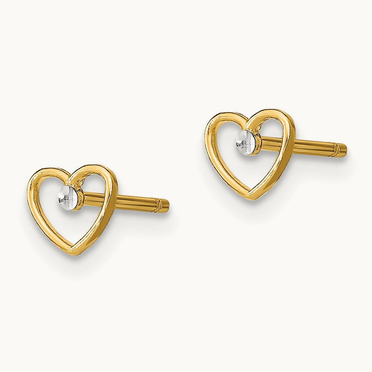 w/ D/C Heart Post Earrings — 5mm