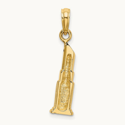2-D Polished Lipstick Tube Charm, 14K