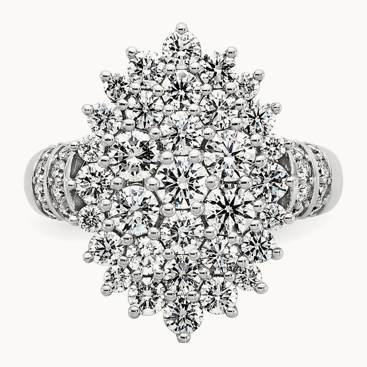 Cluster Fashion Ring, 2.50 ct tw Lab-Grown Diamond — 14K White Gold