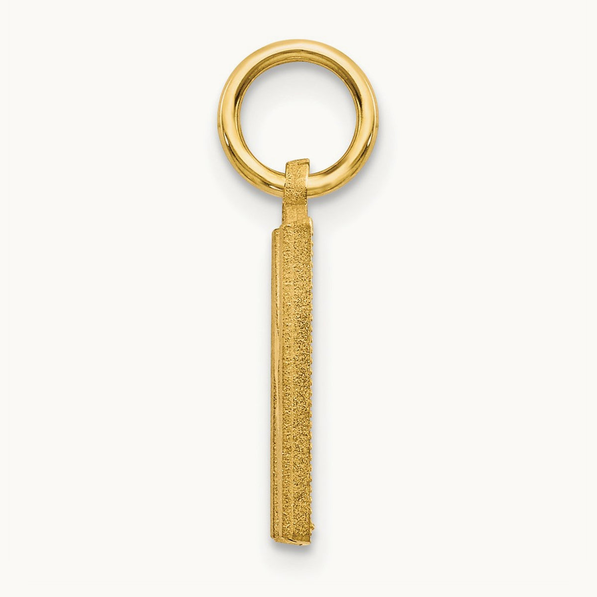 Satin Diamond-cut Initial Charm — 14K Yellow Gold, N