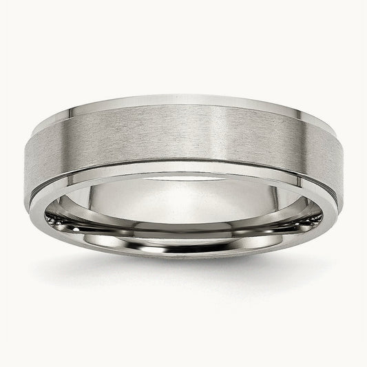Polished with Brushed Center Ridged Edge Band — photo set