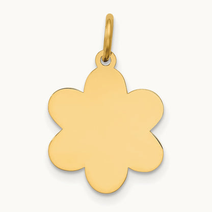 Plain .018 Gauge Engravable Flower Disc Charm — photo set