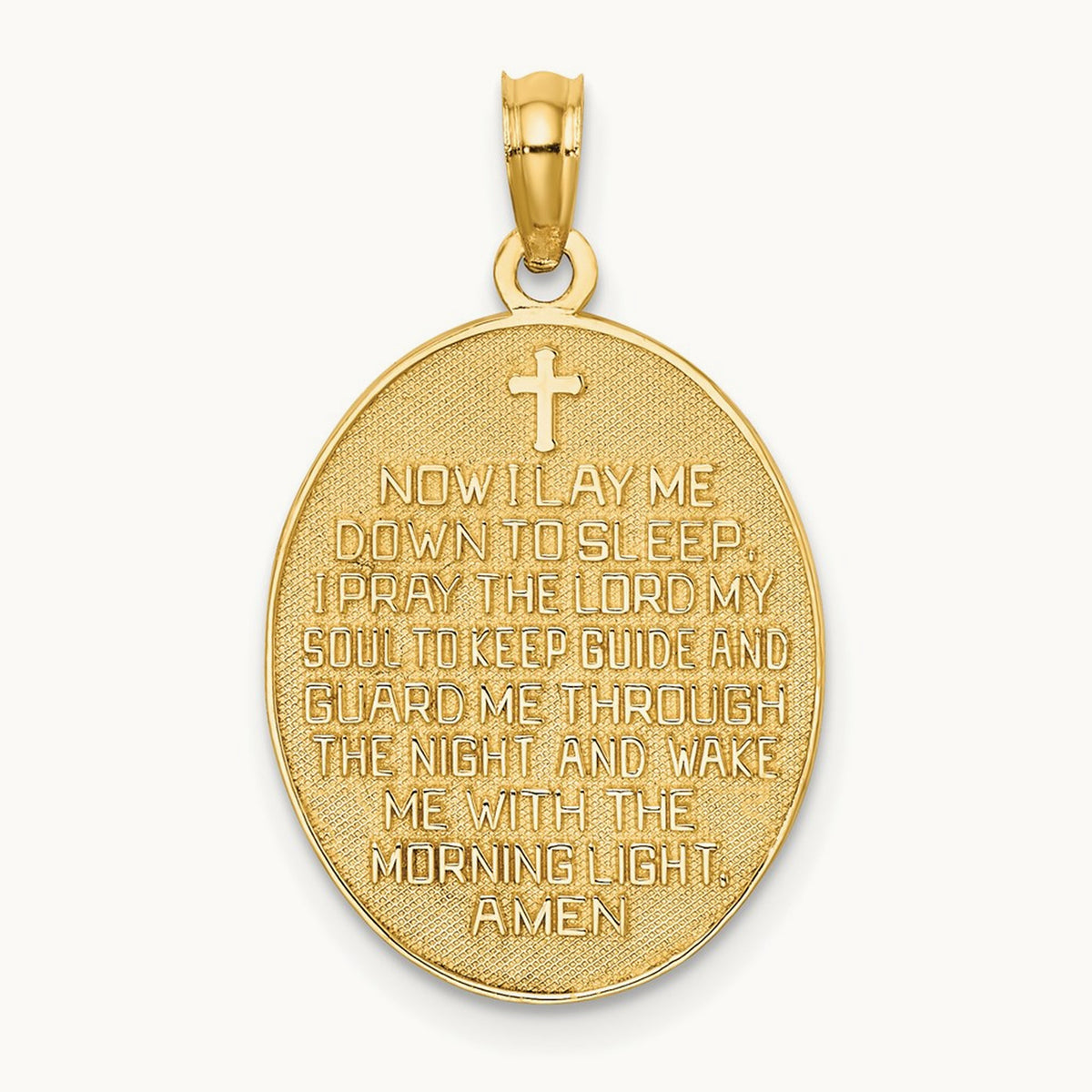w/Rhodium Reversible CHILDS PRAYER w/Girl Charm, 14K