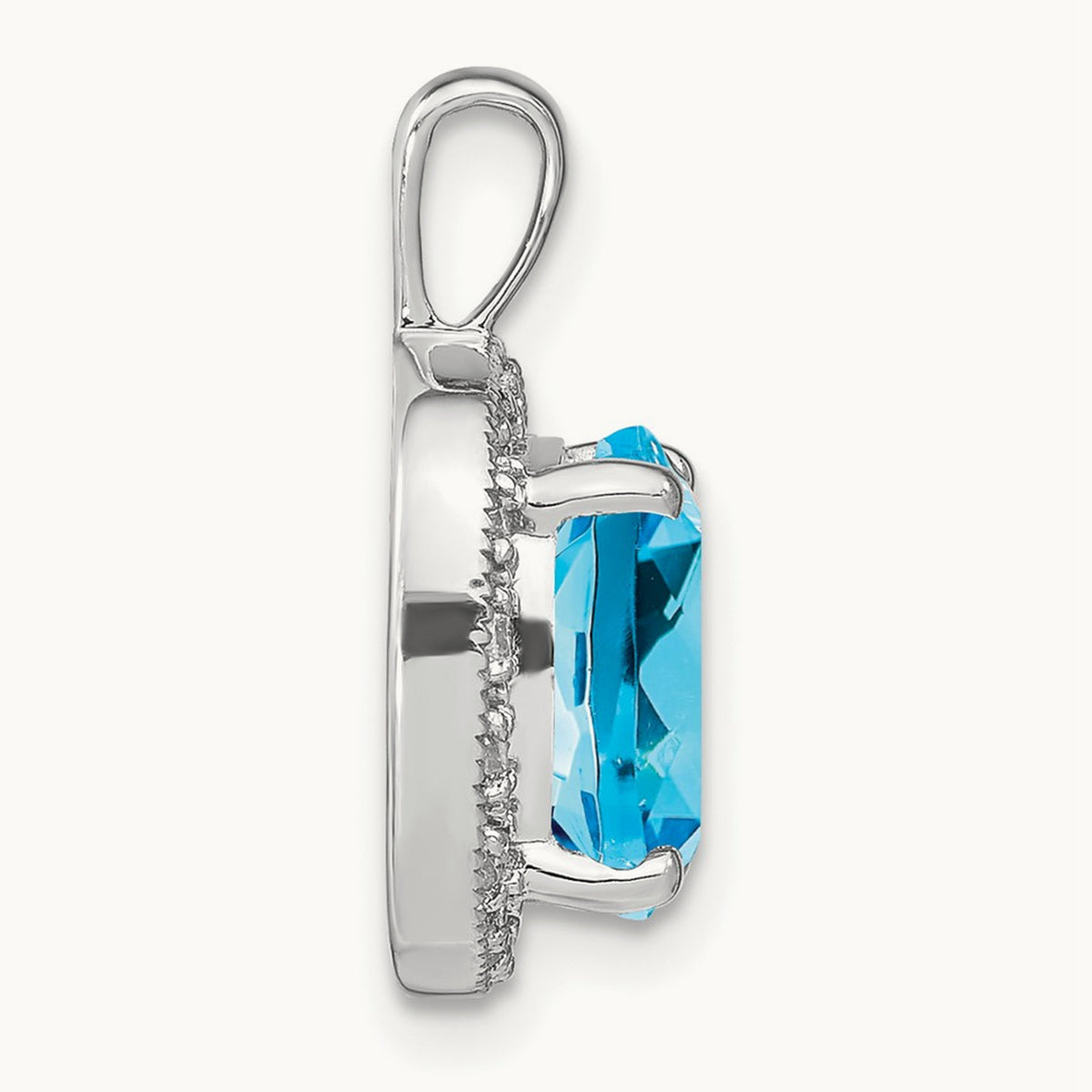Cushion Blue Topaz and Diamond Pendant — photo set