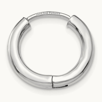 Single 14K White Gold Polished Hollow Hinged Hoop Earring