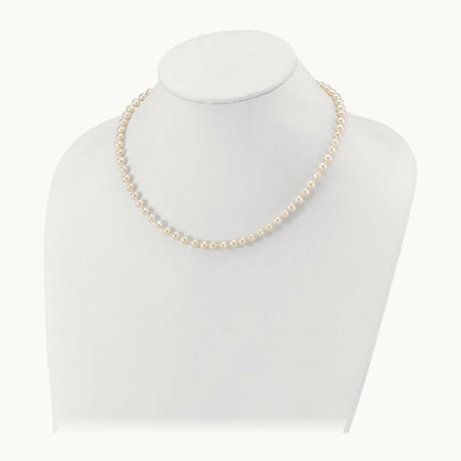 White Near Round Freshwater Cultured Pearl Necklace — 16mm