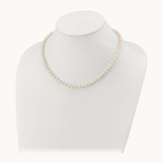 White Near Round Freshwater Cultured Pearl Necklace — 16mm